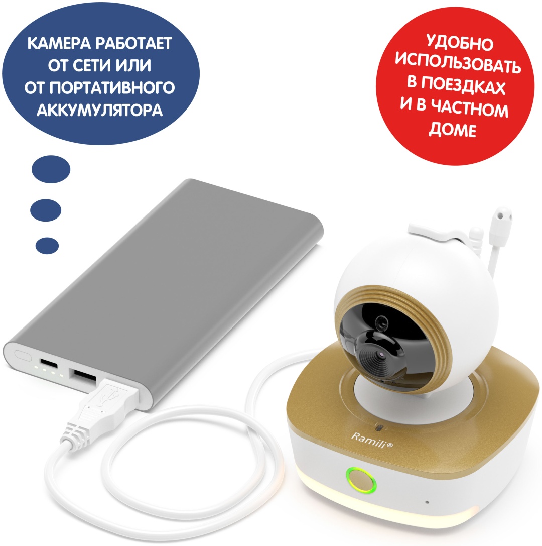 Видеоняня Ramili 2-в-1 Wi-Fi Full HD с повышенной дальностью RV1800