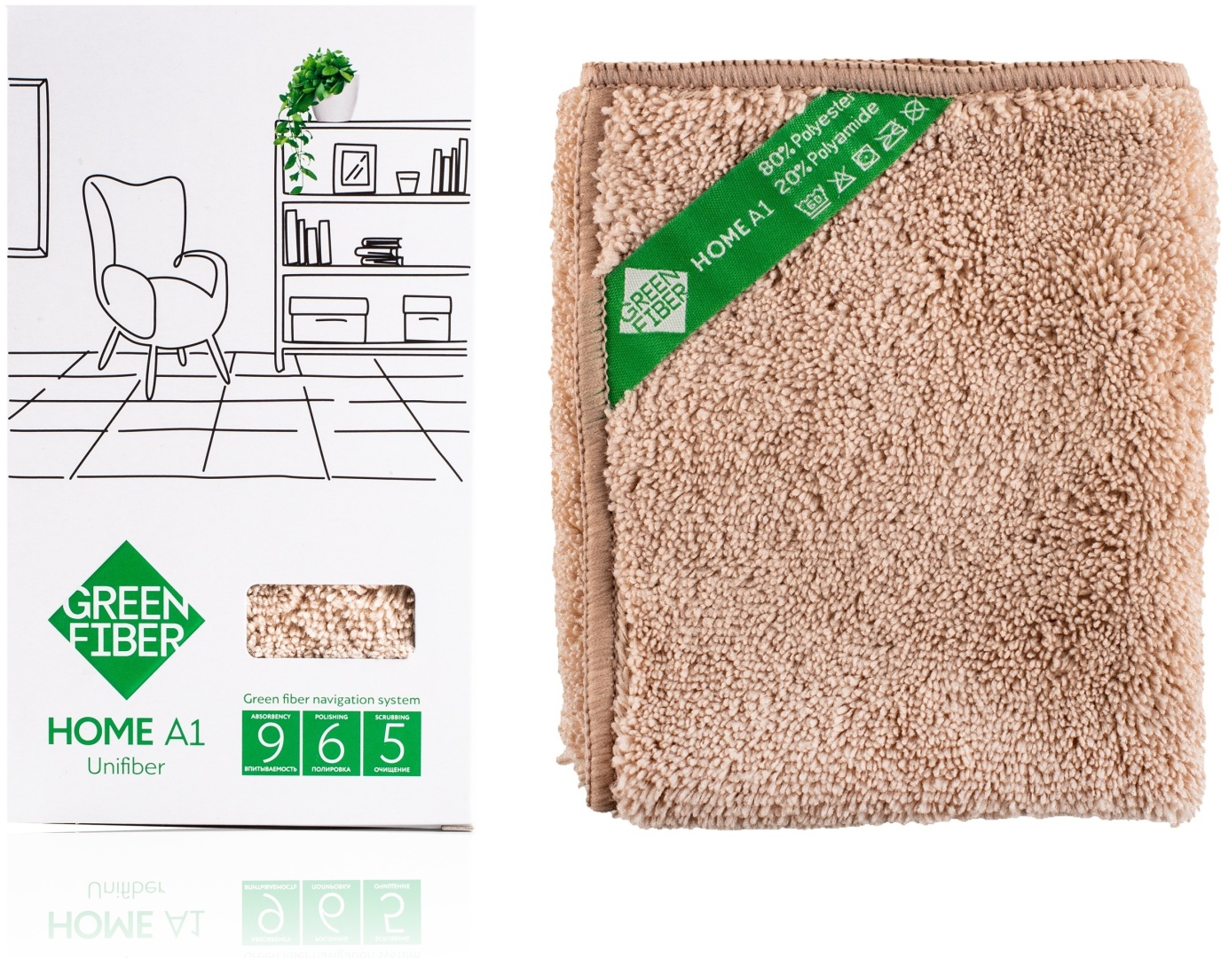 Green Fiber тряпка HOME/A1 1 шт, полиамид, полиэстер