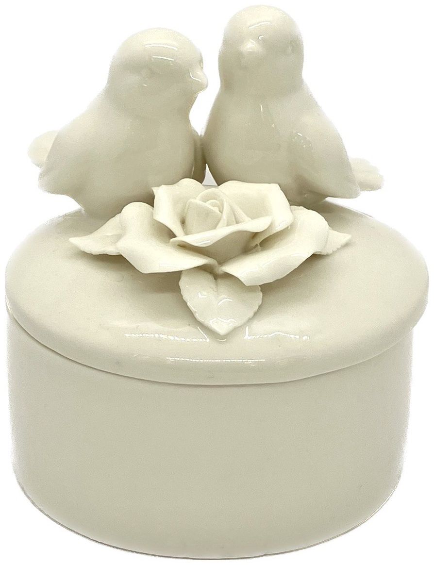 Шкатулка Casket-birds8-white, керамика