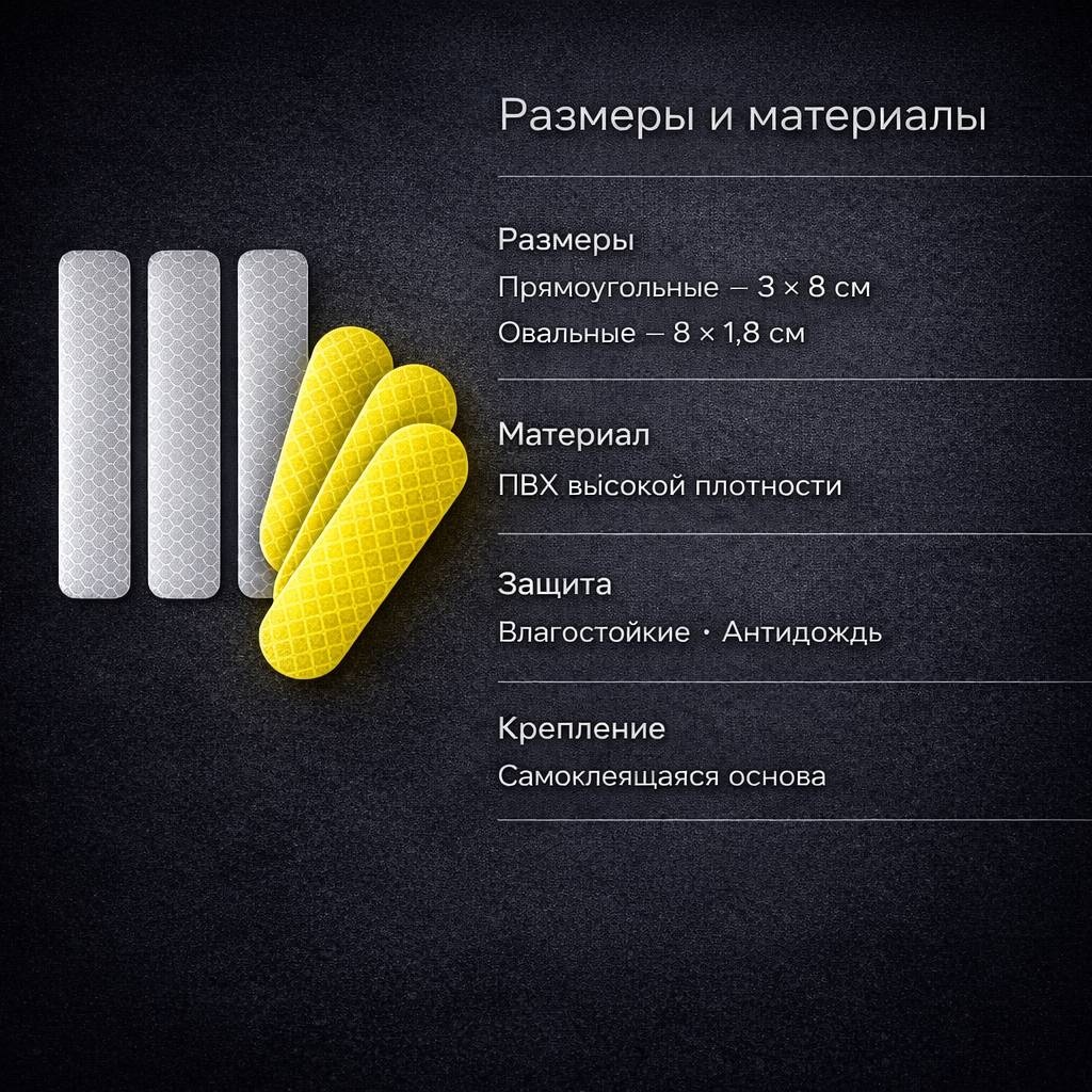 Светоотражающие наклейки набор 11 шт для коляски, велосипеда, самоката