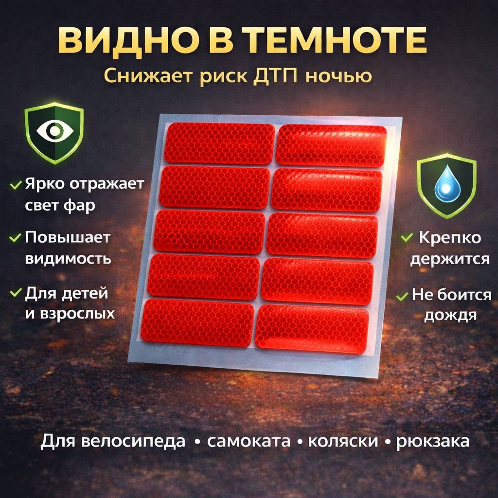 Cветоотражающая наклейка 45678900, красный