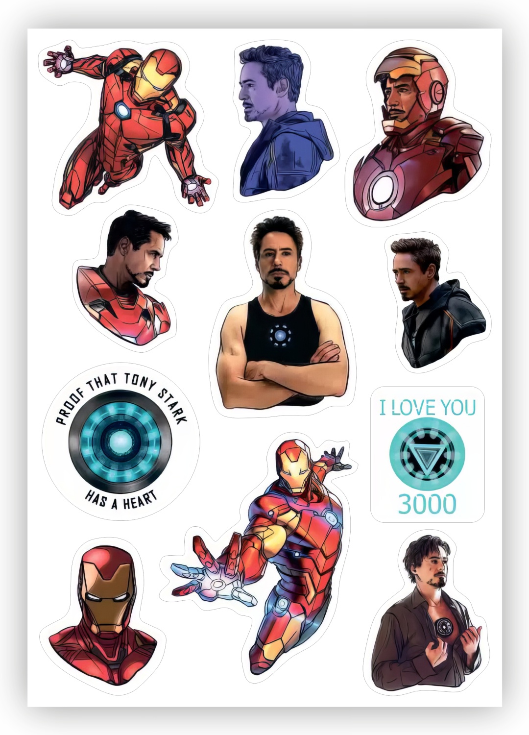 Стикерпак "Iron man" виниловые наклейки из фильма Железный Человек для чехлов, интерьера и других поверхностей