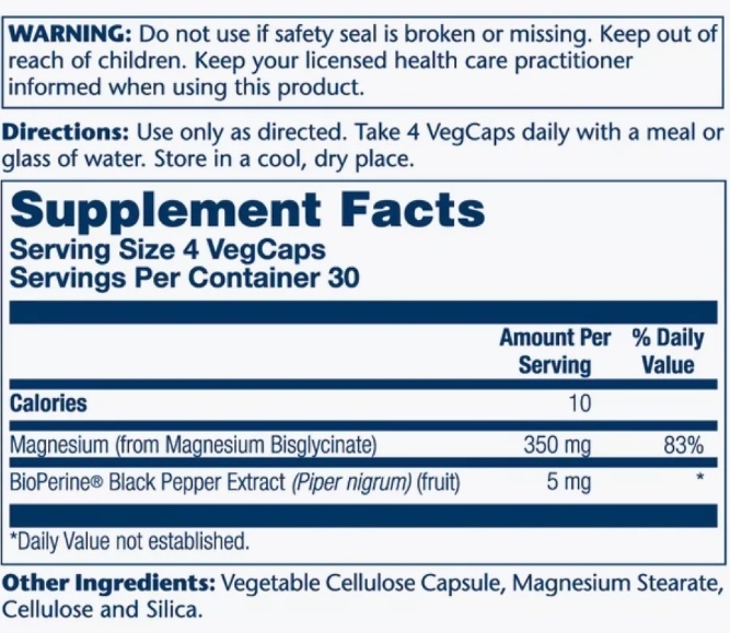 Solaray Magnesium Glycinate (Магний Глицинат) 350 мг капсулы 120 шт