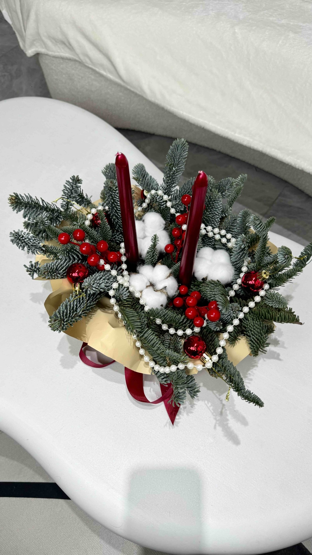 Новогодняя композиция из ароматного нобилиса и новогодних игрушек🎄,Celeste floral