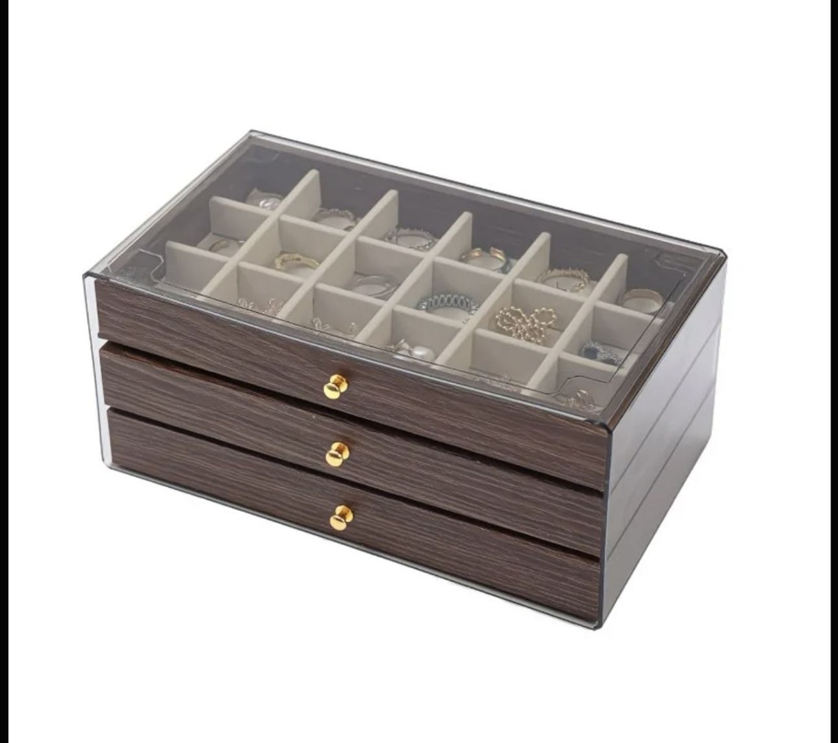 Шкатулка JewelryBox-3Drawe 30319727_002613971, дерево, пластик