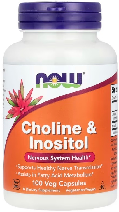 NOW Choline & Inositol, Холин+Инозитол капсулы 100 шт
