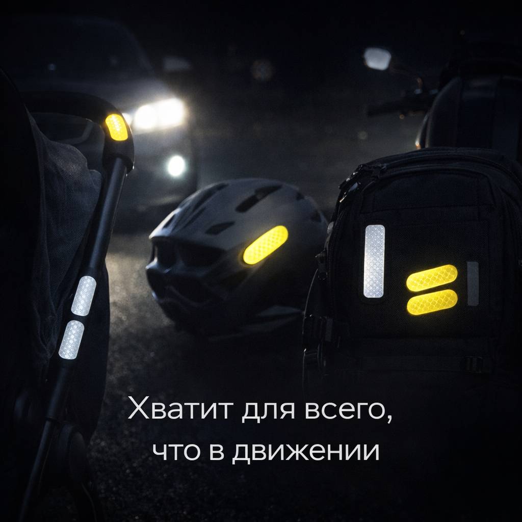 Светоотражающие наклейки набор 11 шт для коляски, велосипеда, самоката