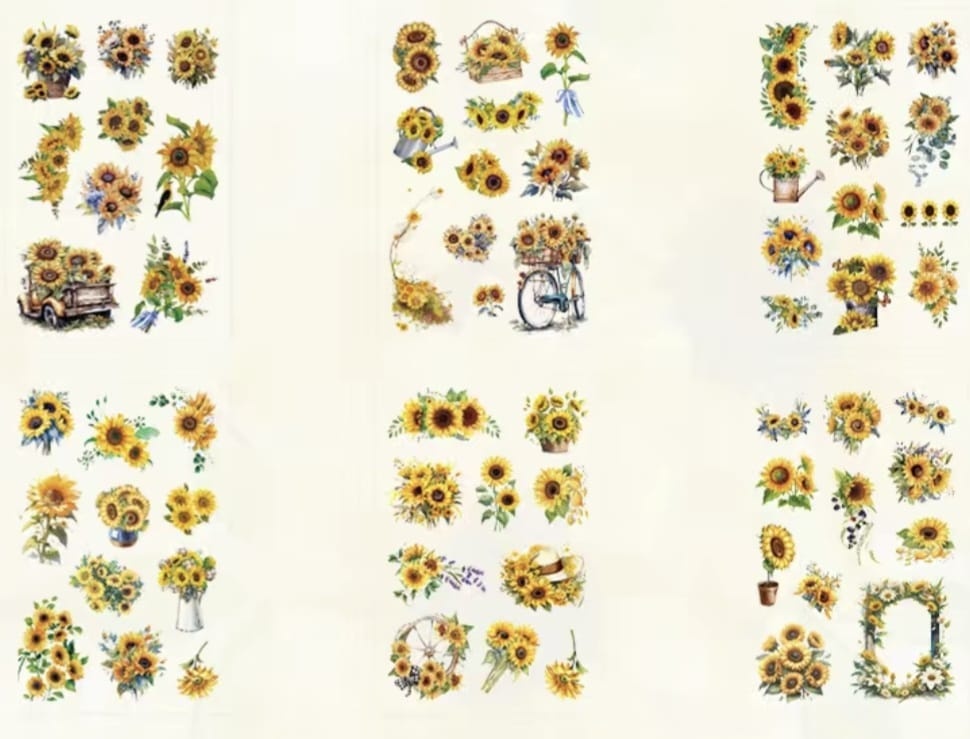 Лист цветы sunflowers 12