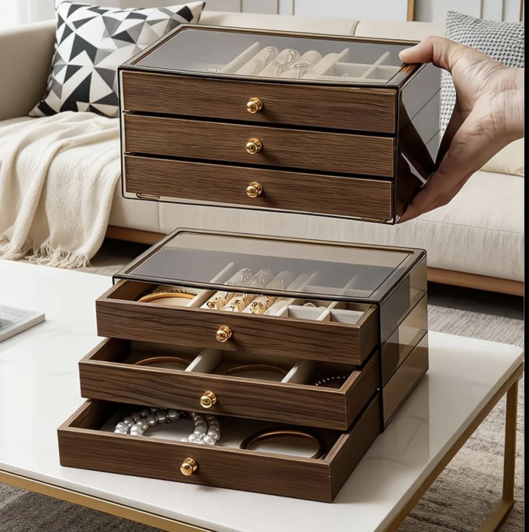 Шкатулка JewelryBox-3Drawe 30319727_002613971, дерево, пластик
