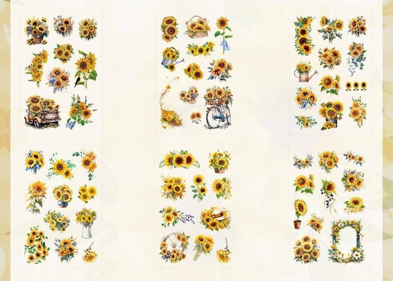Наклейки подсолнух Sunflowers