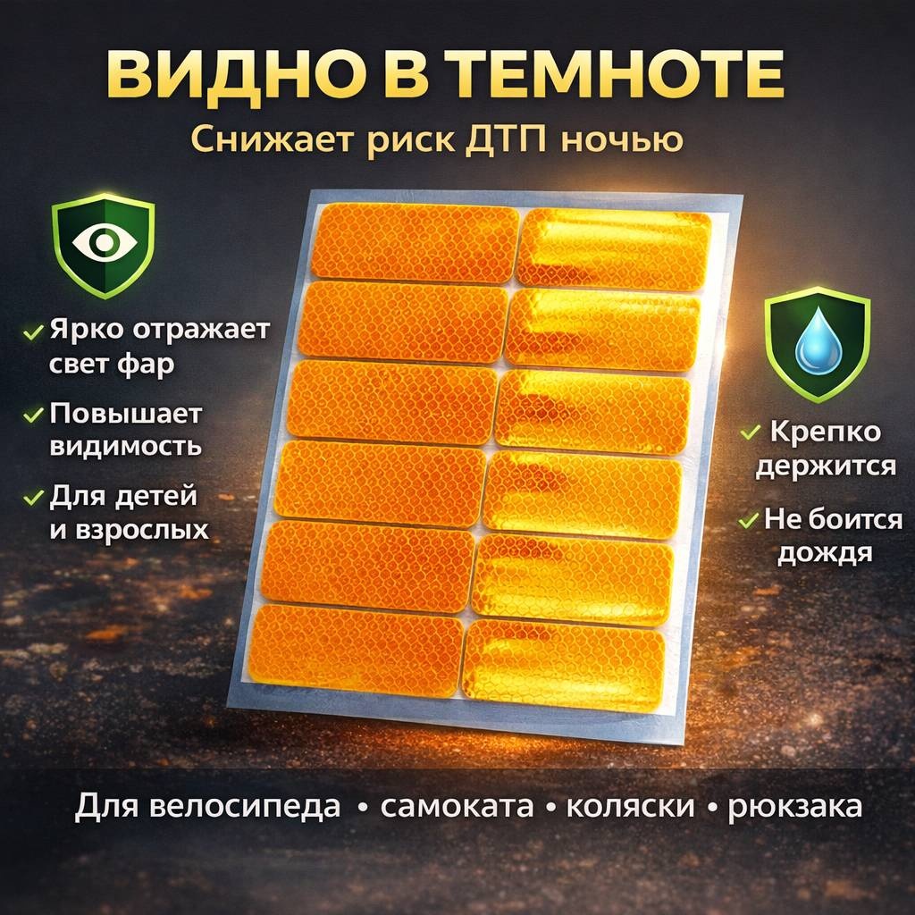Cветоотражающая наклейка 272586384, оранжевый