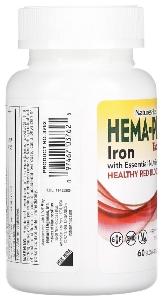 Nature's Plus Hema-Plex (Комплекс железа) таблетки 60 шт