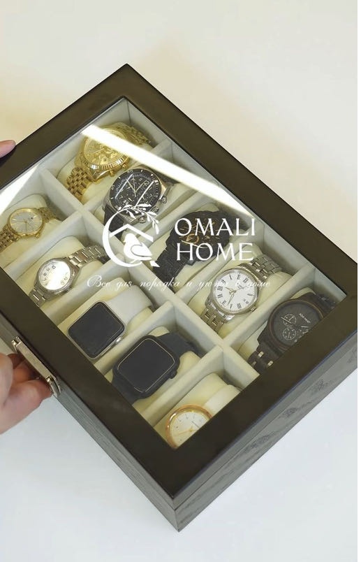 OMALI HOME шкатулка для часов темное дерево 10 отсеков, дерево